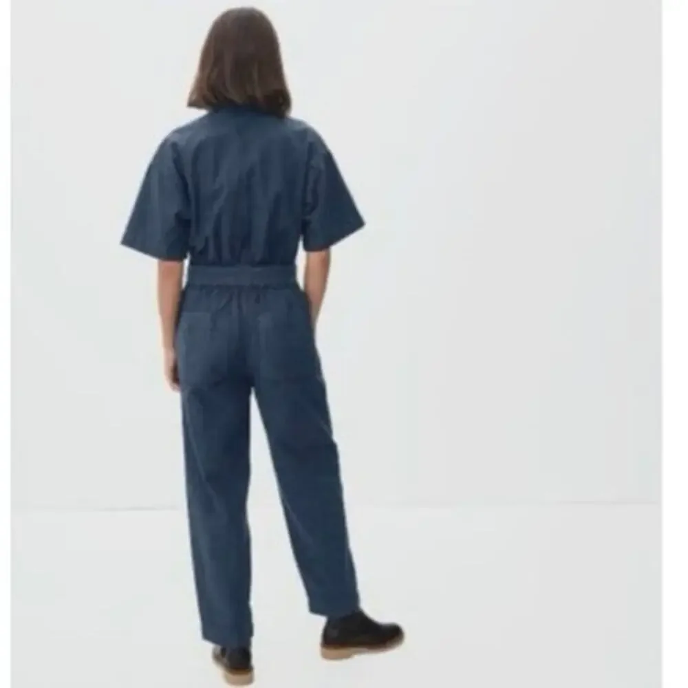 Everlane Short-sleeve Jumpsuit size 6 organic cotton boiler‎ suit workwear khaki